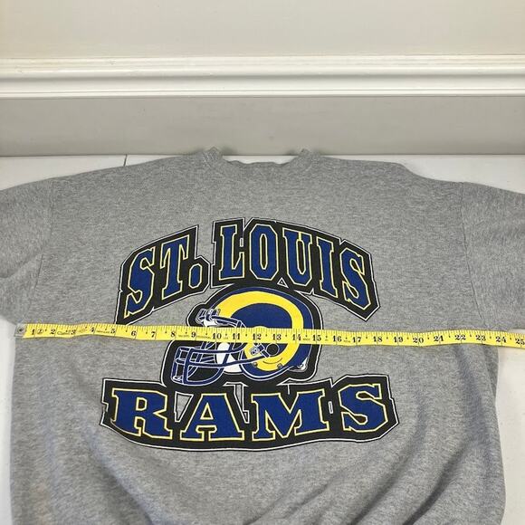 ST. LOUIS RAMS Crewneck Sweatshirt Gray Size XL Large Graphic Logo Front Hit - Picture 8 of 9